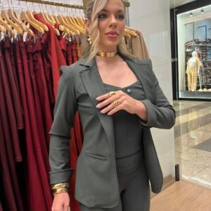 Black Maxi Riding Blazer Composition