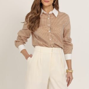 Caramel Striped Shirt